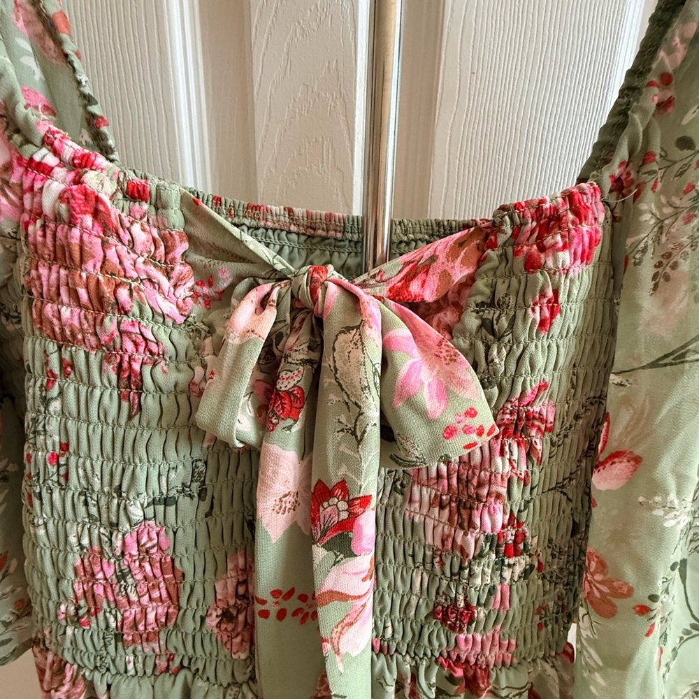 Lily Rose Green and Pink Floral Top - Picture 4 of 5